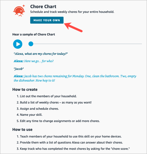 Como crear habilidades con Alexa Blueprints