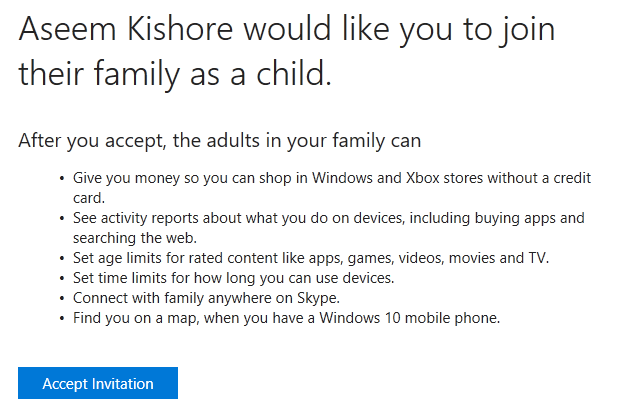 Perheenjäsenen lisääminen Microsoft-tilillesi