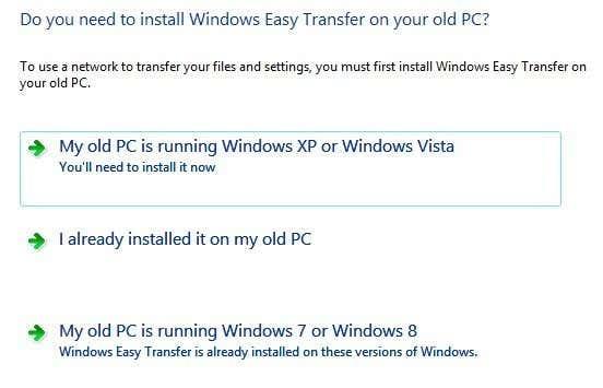 Transfire ficheiros de Windows XP, Vista, 7 ou 8 a Windows 10 usando Windows Easy Transfer