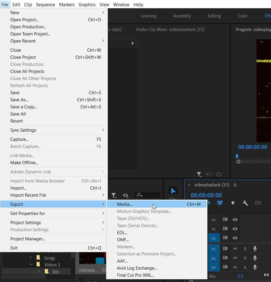 Com exportar projectes d'Adobe Premiere Pro a MP4