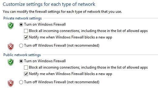 Juster Windows 10 Firewall regler og indstillinger