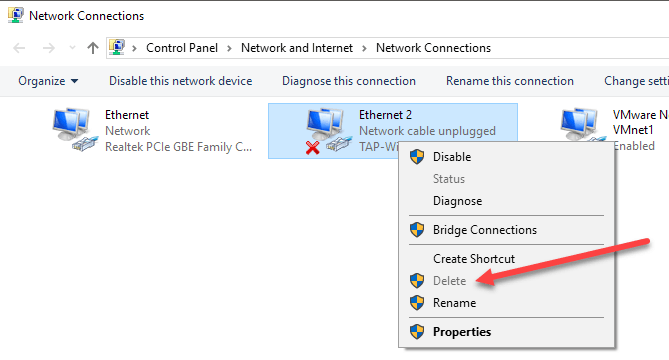 Nem tudja törölni a hálózati adaptert a Windows 10 rendszerben?