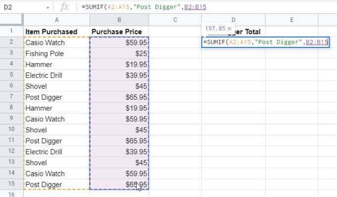 Slik bruker du SUMIF i Google Sheets