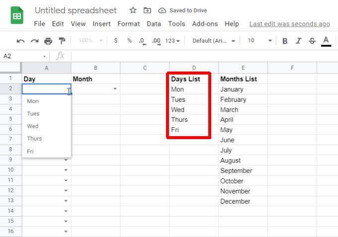 Com utilitzar les llistes desplegables de Google Sheets