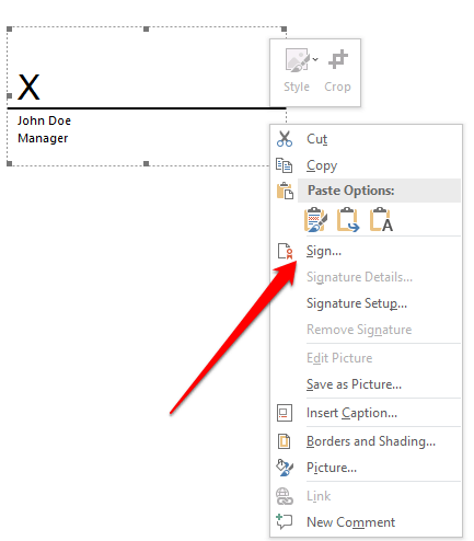 Com inserir una signatura en un document de Microsoft Word