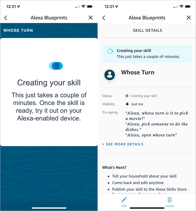 Como crear habilidades con Alexa Blueprints