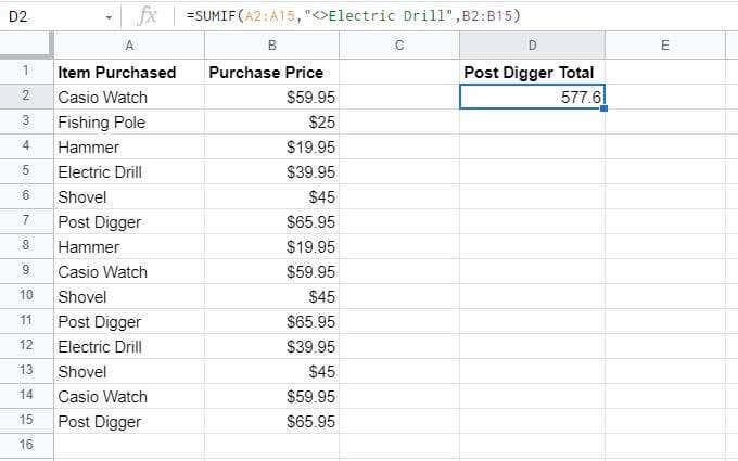 Slik bruker du SUMIF i Google Sheets