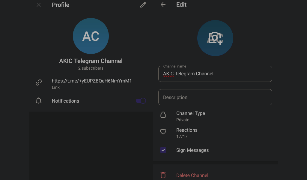 Com crear canals de Telegram al mòbil i al web