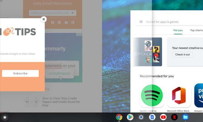 Hvernig á að skipta skjánum á Chromebook
