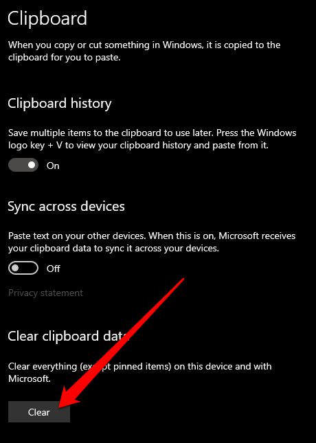 Τρόπος προβολής και εκκαθάρισης του ιστορικού του προχείρου στα Windows 10
