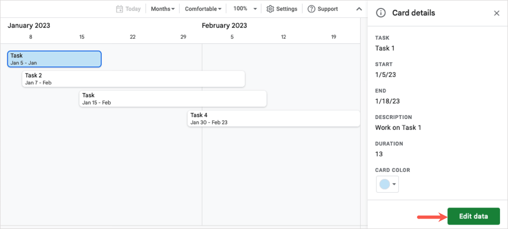 Com utilitzar la vista de cronologia de Google Sheets per gestionar projectes