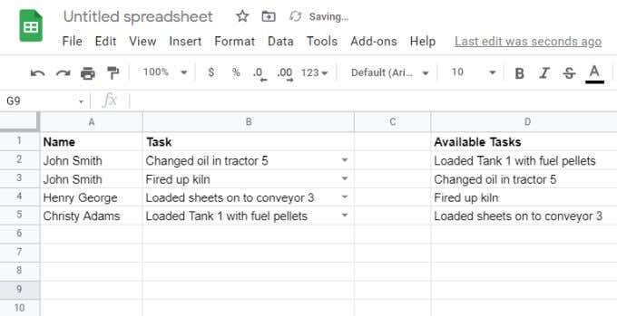 Com utilitzar les llistes desplegables de Google Sheets