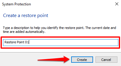 Como crear manualmente un punto de restauración do sistema en Windows 10