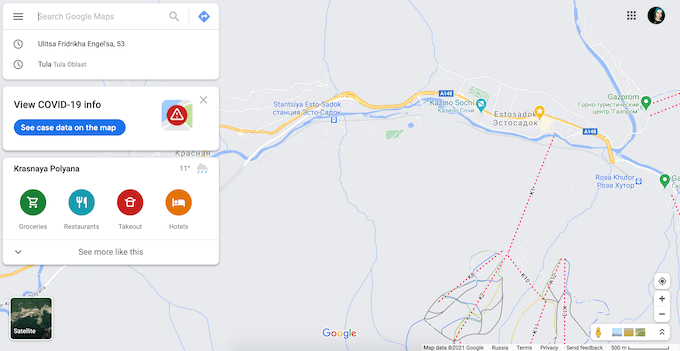 Jak zobrazit historii vyhledávání v Mapách Google