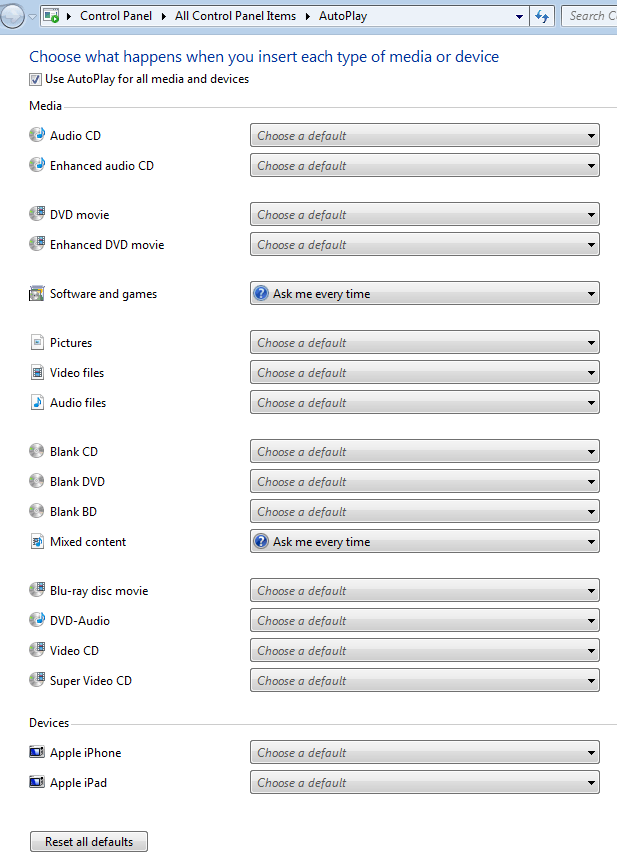 Как да конфигурирате AutoPlay в Windows 7 и 10
