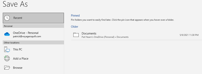 Hvernig á að taka sjálfkrafa öryggisafrit af Word skjali á OneDrive