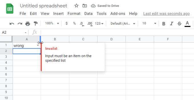 Slik bruker du rullegardinlister for Google Sheets