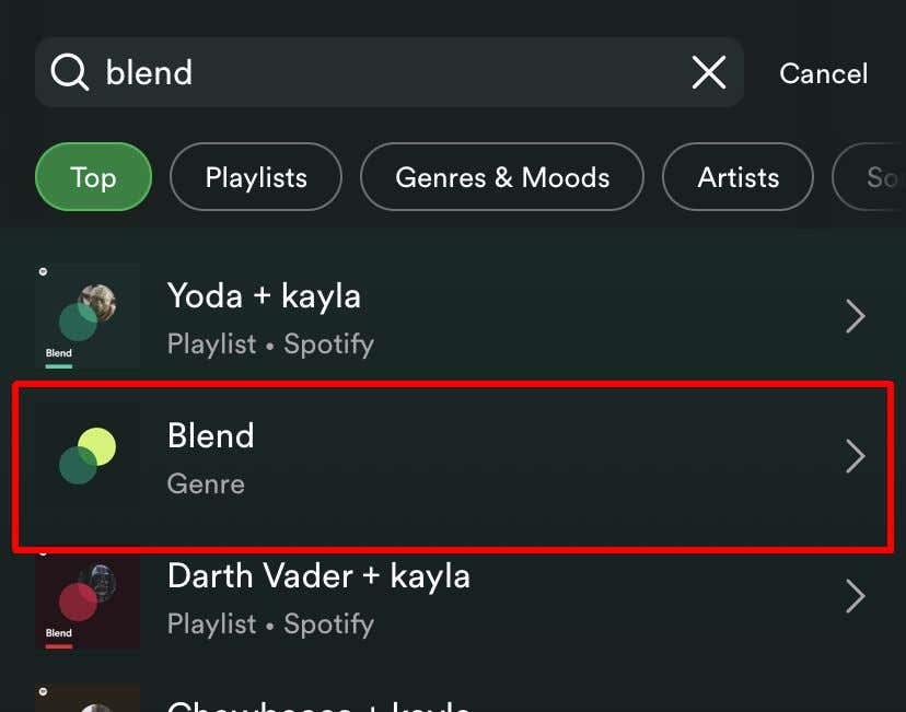 Com fer una llista de reproducció Spotify Blend amb un altre usuari