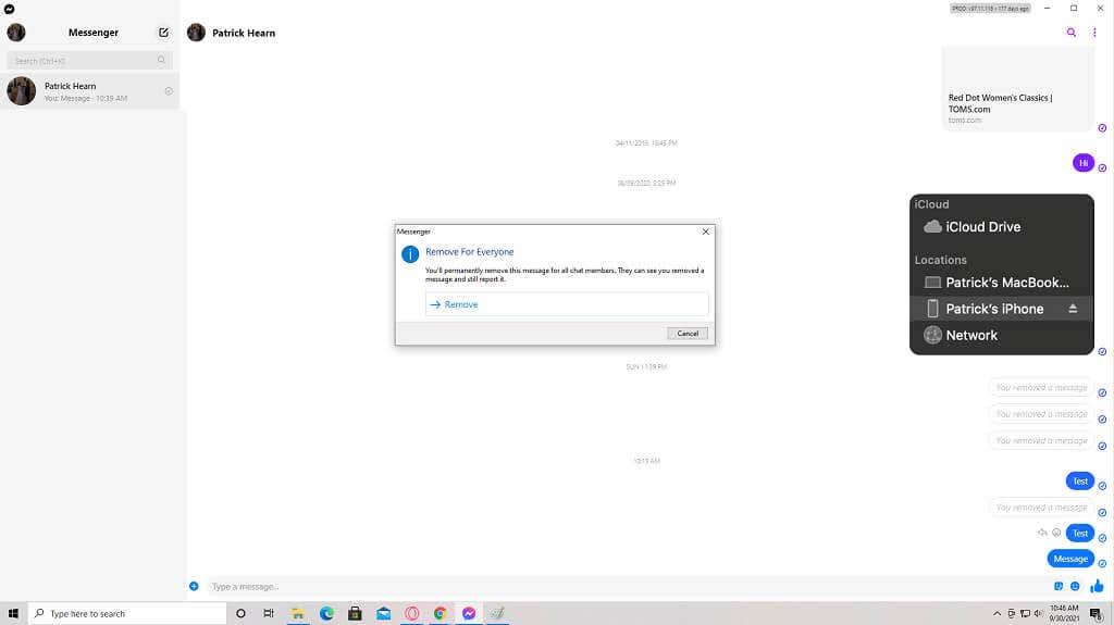 Hur man tar bort Facebook Messenger-meddelanden för båda parter