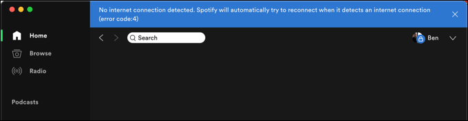 Com solucionar el codi d'error de Spotify 4
