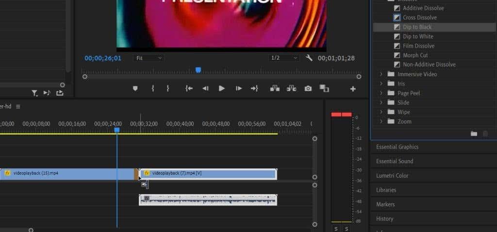 Як додати переходи в Adobe Premiere Pro