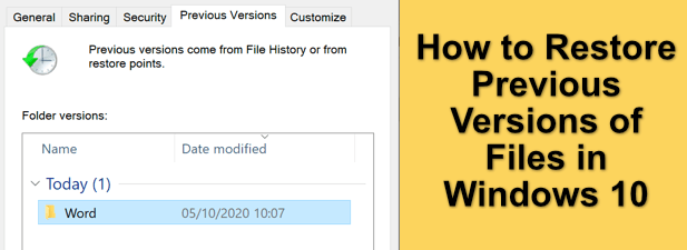 Како вратити претходне верзије датотека у Виндовс 10