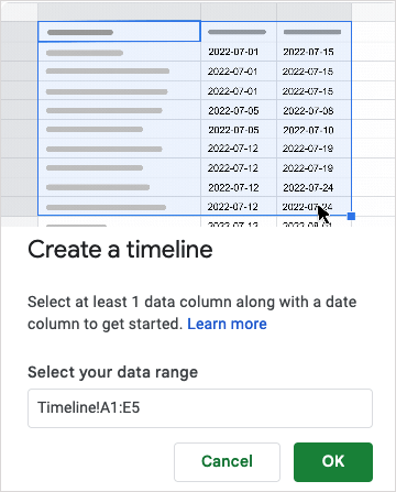 Com utilitzar la vista de cronologia de Google Sheets per gestionar projectes