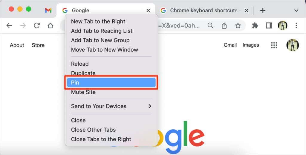 Hvordan feste en fane i Google Chrome