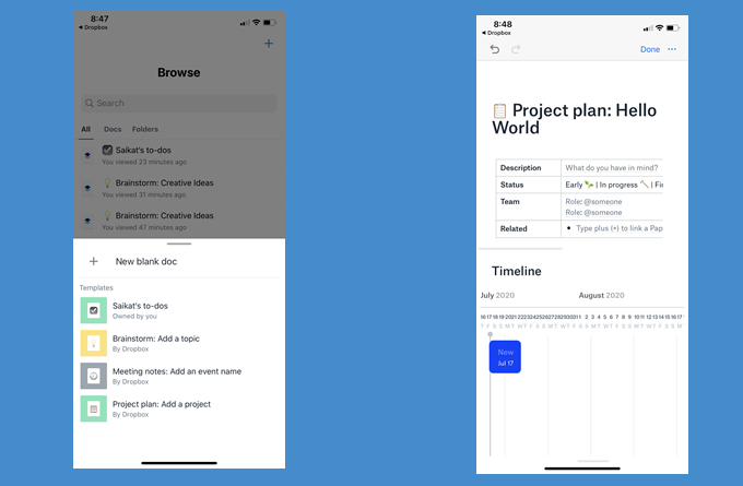 Com crear i utilitzar plantilles de paper de Dropbox