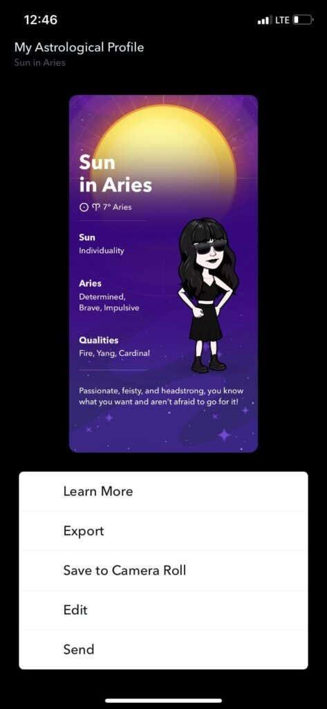 Si të përdorni profilin astrologjik në Snapchat