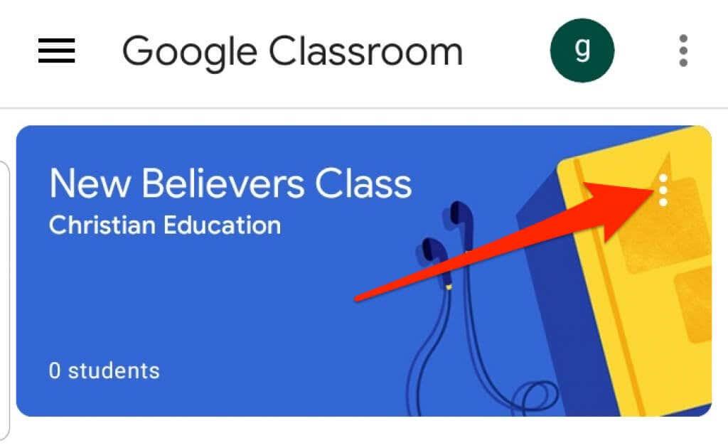 Slik arkiverer eller sletter du et Google Classroom