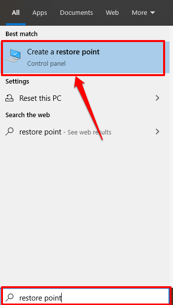 Como crear manualmente un punto de restauración do sistema en Windows 10