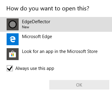 Como ignorar Microsoft Edge en Windows 10