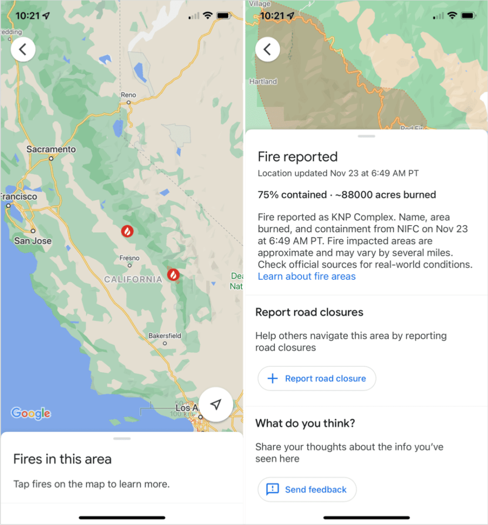 Kuidas kasutada Google Mapsi metsatulekahju jälgimist