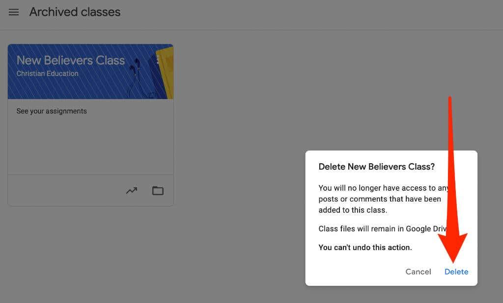 Com arxivar o suprimir un Google Classroom