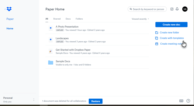 Com crear i utilitzar plantilles de paper de Dropbox