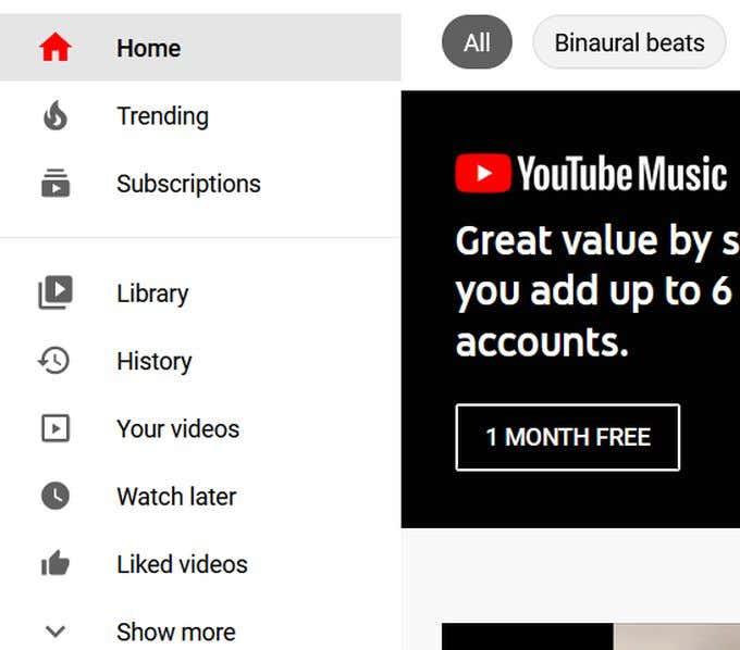 YouTube'i ajaloo ja otsingutegevuse kustutamine