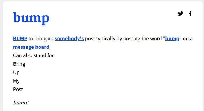Vad betyder "Bump" på Facebook?