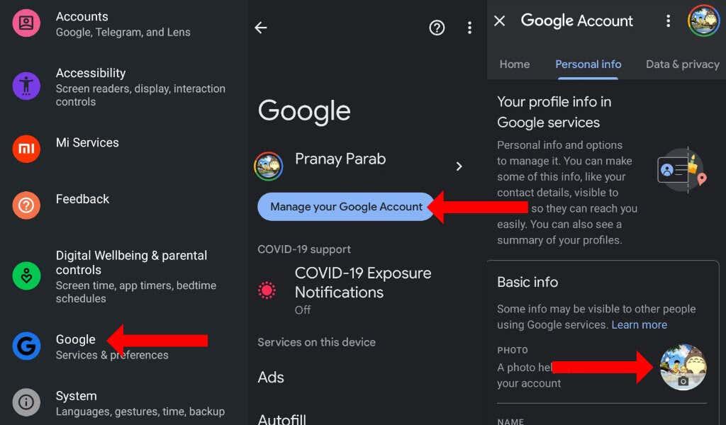 Com canviar la vostra imatge de perfil de Google