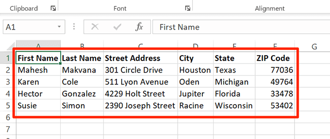 Com crear etiquetes a Word des d'un full de càlcul d'Excel