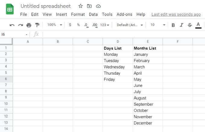 Slik bruker du rullegardinlister for Google Sheets