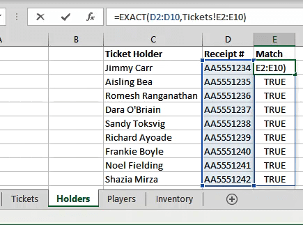 Com trobar valors coincidents a Excel