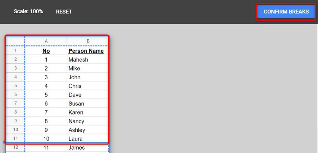 Com configurar l'àrea d'impressió a Google Sheets