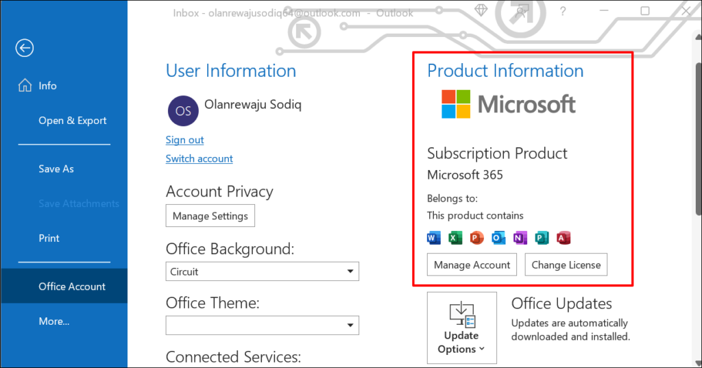 Melyik Microsoft Office verzióm van?