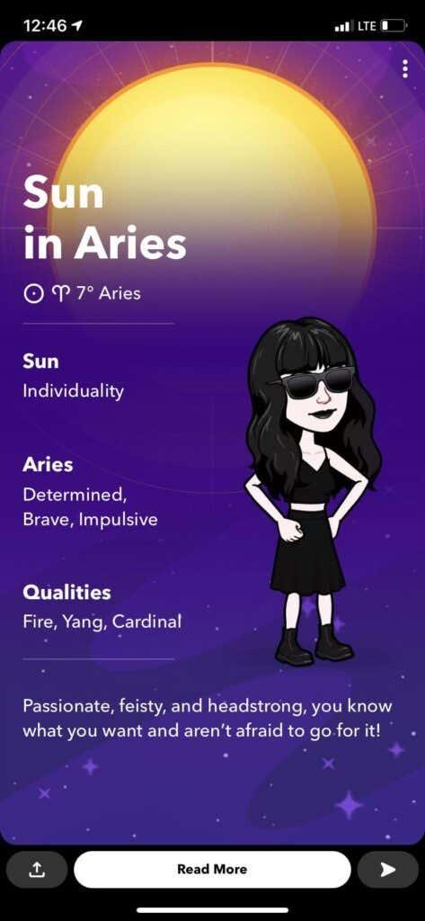 Sådan bruger du den astrologiske profil på Snapchat