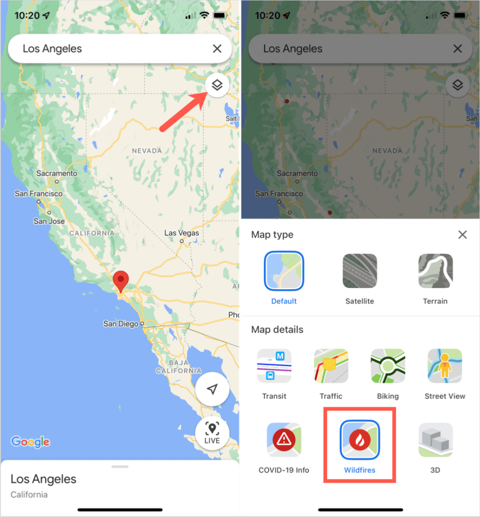 Com utilitzar el seguiment d'incendis forestals de Google Maps