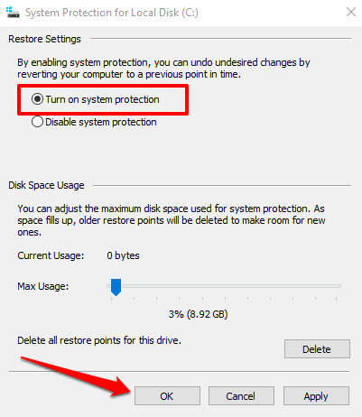 Si të krijoni manualisht një pikë të rivendosjes së sistemit në Windows 10