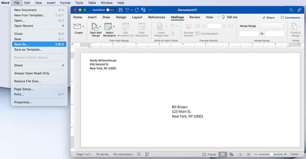 Si të printoni në një zarf në Microsoft Word
