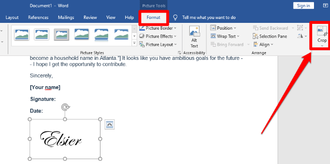 Com inserir una signatura en un document de Microsoft Word