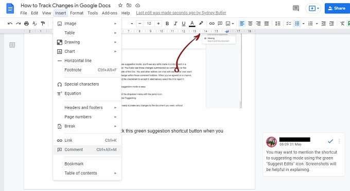 Com fer el seguiment dels canvis a Google Docs